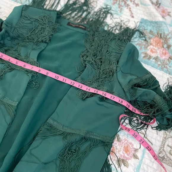 House of Harlow 1960 x Revolve Ramsey Fringe Jacket in Emerald Green - Picture 8 of 8